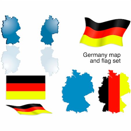 simsearch:400-05071010,k - Vector set containing the Germany map and flag Stock Photo - Budget Royalty-Free & Subscription, Code: 400-04531188