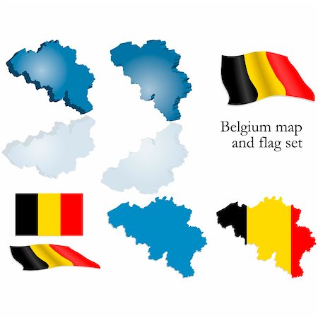 simsearch:400-05071010,k - Vector set containing the belgian map and flag Stock Photo - Budget Royalty-Free & Subscription, Code: 400-04531190