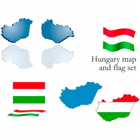 simsearch:400-05071010,k - Vector set containing the hungarian map and flag Stock Photo - Budget Royalty-Free & Subscription, Code: 400-04531191