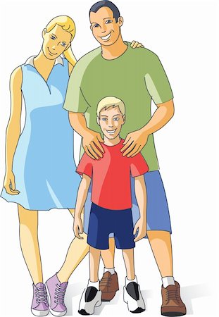 simsearch:400-05296665,k - Happy young family, vector illustration, AI8 Fotografie stock - Microstock e Abbonamento, Codice: 400-04531358