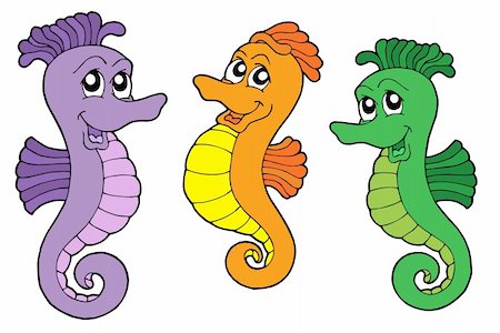 simsearch:400-06170525,k - Cute sea horses - vector illustration. Stock Photo - Budget Royalty-Free & Subscription, Code: 400-04531606