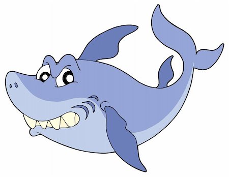 simsearch:400-05680840,k - Cute smiling shark on white background - vector illustration. Stock Photo - Budget Royalty-Free & Subscription, Code: 400-04531607