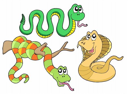 Cute snakes collection - vector illustration. Stock Photo - Budget Royalty-Free & Subscription, Code: 400-04531609