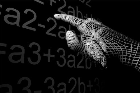 simsearch:400-04155953,k - cyber hand mathemathics 3d abstract Stock Photo - Budget Royalty-Free & Subscription, Code: 400-04531754