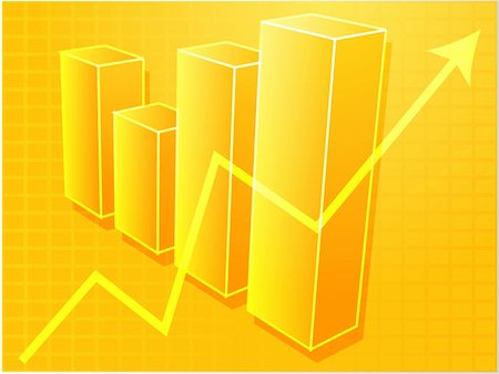 simsearch:400-04644126,k - Three-d barchart and upwards line graph financial diagram illustration over square grid Stock Photo - Budget Royalty-Free & Subscription, Code: 400-04531801