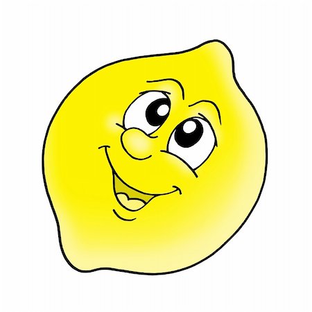 Smiling yellow lemon - color illustration. Stock Photo - Budget Royalty-Free & Subscription, Code: 400-04531906