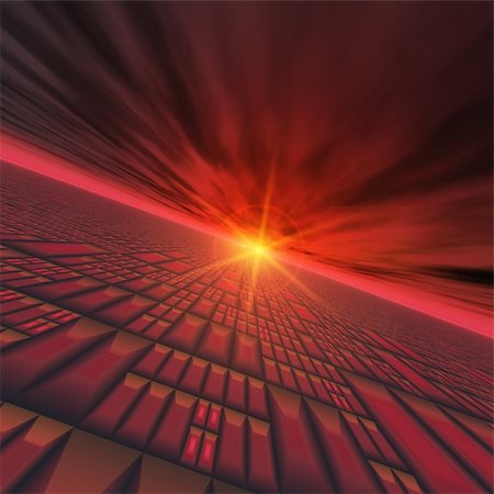 A red technology grid vortex with star rise background. An abstract business, technology and internet background Photographie de stock - Aubaine LD & Abonnement, Code: 400-04531945