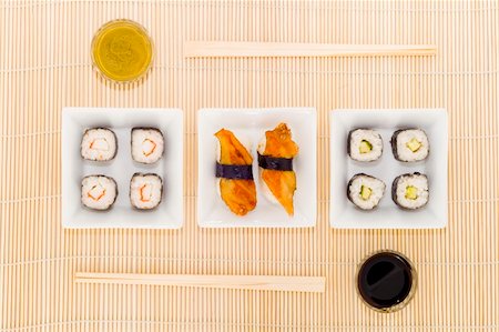 a plate with different kinds of sushi Foto de stock - Royalty-Free Super Valor e Assinatura, Número: 400-04532159