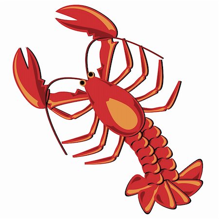 pnog (artist) - Seafood. Shellfish. Lobster illustration isolated over white. Foto de stock - Super Valor sin royalties y Suscripción, Código: 400-04533036