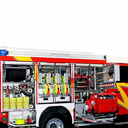 disaster and rescue - Fire engine truck with lot of rescue equipment Stock Photo - Budget Royalty-Free & Subscription, Code: 400-04533213