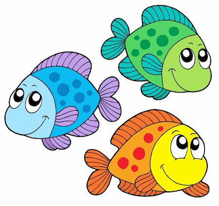 simsearch:400-06073764,k - Cute color fishes - vector illustration. Photographie de stock - Aubaine LD & Abonnement, Code: 400-04533243