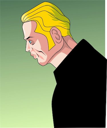 Illustration of a man with yellow hair Photographie de stock - Aubaine LD & Abonnement, Code: 400-04533614