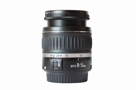 simsearch:400-05664488,k - Black camera lens isolated in white background Stock Photo - Budget Royalty-Free & Subscription, Code: 400-04533749
