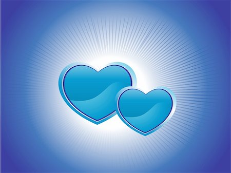 simsearch:400-06522703,k - blue background with two heart, illustration Fotografie stock - Microstock e Abbonamento, Codice: 400-04533948