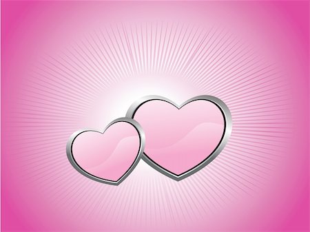 simsearch:400-06522703,k - pink background with two heart, illustration Fotografie stock - Microstock e Abbonamento, Codice: 400-04533960