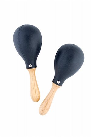 Pair of black plastic maracas isolated on white Stock Photo - Budget Royalty-Free & Subscription, Code: 400-04544121