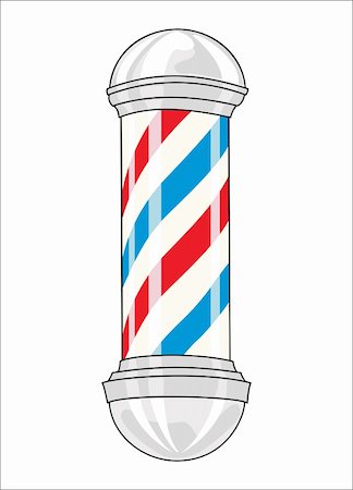 simsearch:400-08955424,k - Vintage barber pole on a white background Stock Photo - Budget Royalty-Free & Subscription, Code: 400-04544378