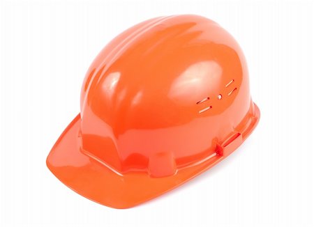 Simple orange helmet isolated with clipping path over white Stock Photo - Budget Royalty-Free & Subscription, Code: 400-04544529