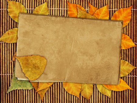 simsearch:400-04592307,k - Japanese reed mat, paper sheet and autumn leafs Stockbilder - Microstock & Abonnement, Bildnummer: 400-04544820