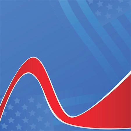 simsearch:400-04497095,k - Concept illustration showing the United States of America flag in different shades of blue, with a red and white ribbon in front of a blue background Stockbilder - Microstock & Abonnement, Bildnummer: 400-04544843