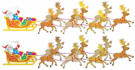 reindeer clip art - Isolated illustrations with color and black contours Stock Photo - Budget Royalty-Free & Subscription, Code: 400-04544984
