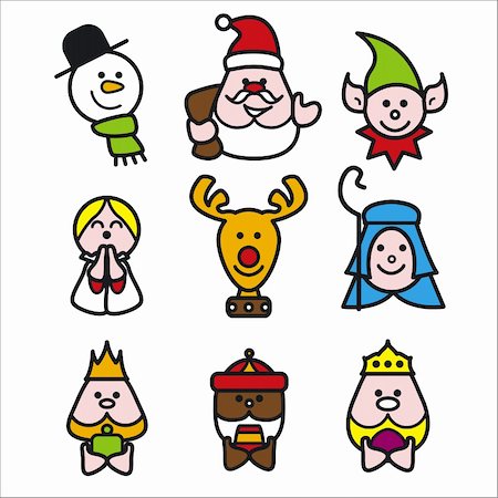 reindeer clip art - stilized illustration of christmas characters Stock Photo - Budget Royalty-Free & Subscription, Code: 400-04545121