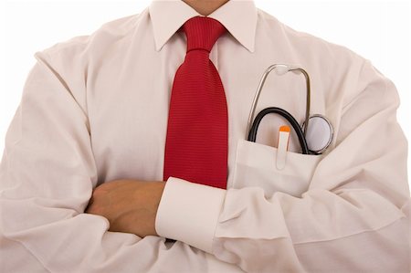 simsearch:400-05192324,k - Medical doctor with stethoscope o the shirt pocket Stock Photo - Budget Royalty-Free & Subscription, Code: 400-04545473