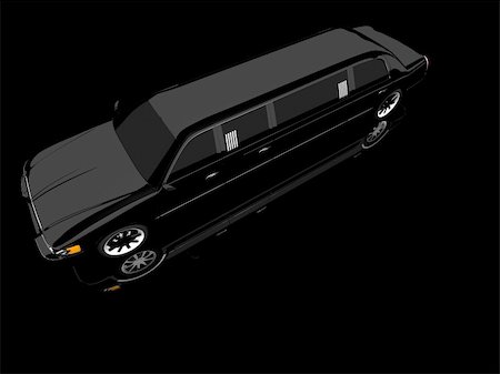 3d rendered illustration of a black limousine Stock Photo - Budget Royalty-Free & Subscription, Code: 400-04545744