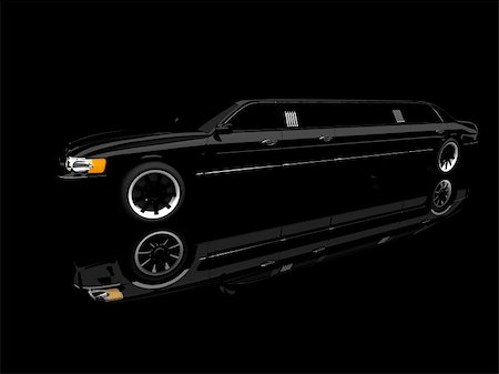 3d rendered illustration of a black limousine Stock Photo - Budget Royalty-Free & Subscription, Code: 400-04545747