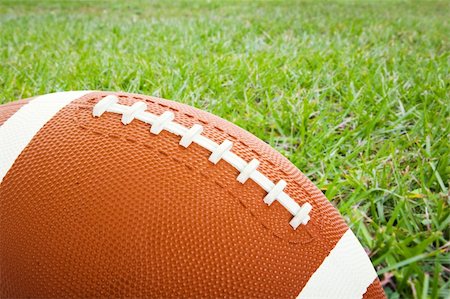 Football laying on a field of grass with room for text. Stock Photo - Budget Royalty-Free & Subscription, Code: 400-04545758
