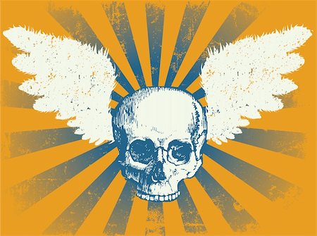 Skull and Wings Grunge Background Foto de stock - Super Valor sin royalties y Suscripción, Código: 400-04545780