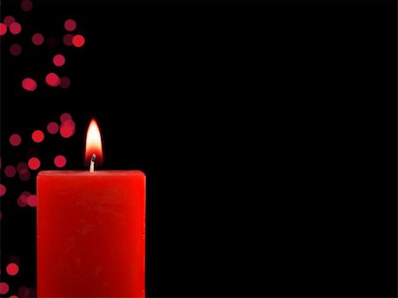 Lighted Christmas Candle with lights in dark background Stock Photo - Budget Royalty-Free & Subscription, Code: 400-04545803