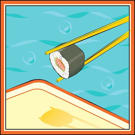 Chopsticks hold a sushi Foto de stock - Super Valor sin royalties y Suscripción, Código: 400-04546029