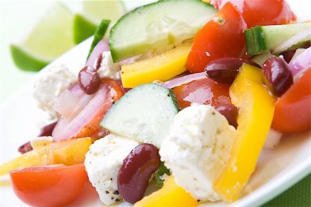 Fresh greek salad ready to eat Stock Photo - Budget Royalty-Free & Subscription, Code: 400-04546121