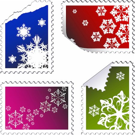 simsearch:400-04656297,k - set of christmas post stamps on a white background Photographie de stock - Aubaine LD & Abonnement, Code: 400-04547440