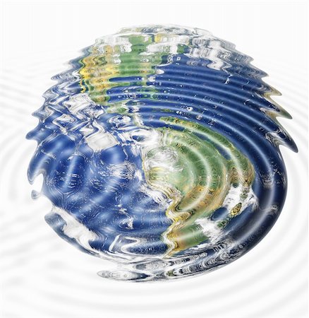 simsearch:400-08192407,k - water ripples and earth image (American Continent) combined, environmental, global warming concept Stock Photo - Budget Royalty-Free & Subscription, Code: 400-04547514