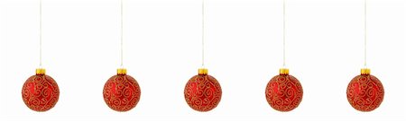 round ornament hanging of a tree - an image of christmas decorations hanging Stock Photo - Budget Royalty-Free & Subscription, Code: 400-04548318