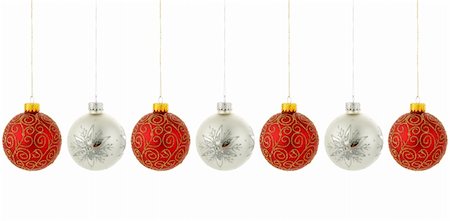 round ornament hanging of a tree - an image of christmas decorations hanging Stock Photo - Budget Royalty-Free & Subscription, Code: 400-04548319