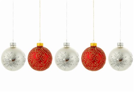round ornament hanging of a tree - an image of christmas decorations hanging Stock Photo - Budget Royalty-Free & Subscription, Code: 400-04548320