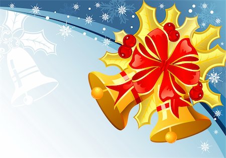 simsearch:400-05752422,k - Christmas background with mistletoe, bell and snowflake, element for design, vector illustration Photographie de stock - Aubaine LD & Abonnement, Code: 400-04548902