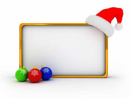 simsearch:400-06207389,k - 3d illustration of christmas golden frame template over white background Photographie de stock - Aubaine LD & Abonnement, Code: 400-04549013