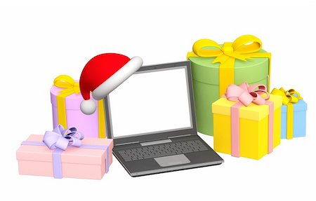 Conceptual image - virtual gifts. Object over white Stock Photo - Budget Royalty-Free & Subscription, Code: 400-04549135