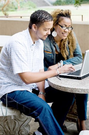 south africa and computer and study - two african american college students study computer together Stock Photo - Budget Royalty-Free & Subscription, Code: 400-04549327