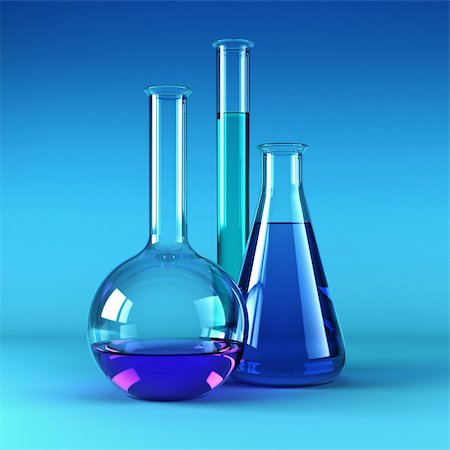 simsearch:400-04478049,k - chemical flasks with reagents 3d rendering Stock Photo - Budget Royalty-Free & Subscription, Code: 400-04549378