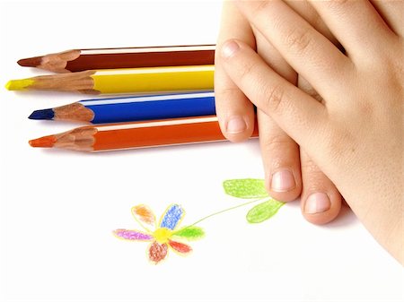 simsearch:400-07254534,k - child hands with picture and color pencils Foto de stock - Super Valor sin royalties y Suscripción, Código: 400-04549428