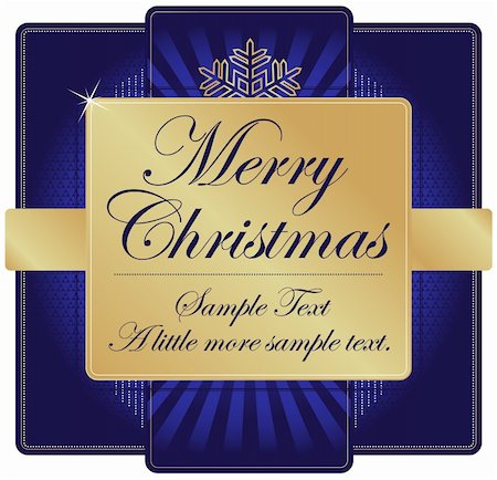 Ornate Blue and Gold Christmas Label with room for your own text. Stock Photo - Budget Royalty-Free & Subscription, Code: 400-04549542