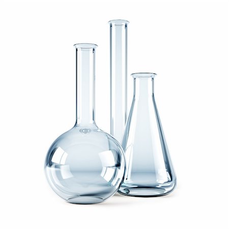 simsearch:400-04478049,k - isolated 3d rendering of the empty chemical flasks Stock Photo - Budget Royalty-Free & Subscription, Code: 400-04540154