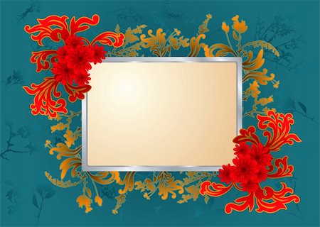 simsearch:400-07657360,k - floral background with grand flourishing elements and copy space Foto de stock - Super Valor sin royalties y Suscripción, Código: 400-04540325