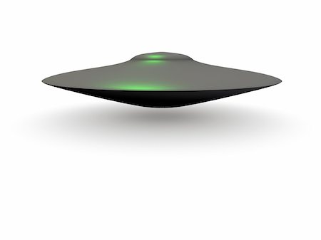 simsearch:400-07817846,k - An isolated gray ufo with green tint on white background Photographie de stock - Aubaine LD & Abonnement, Code: 400-04540928