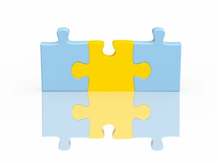 simsearch:400-04730835,k - Three parts of a puzzle. Object over white Stock Photo - Budget Royalty-Free & Subscription, Code: 400-04541560